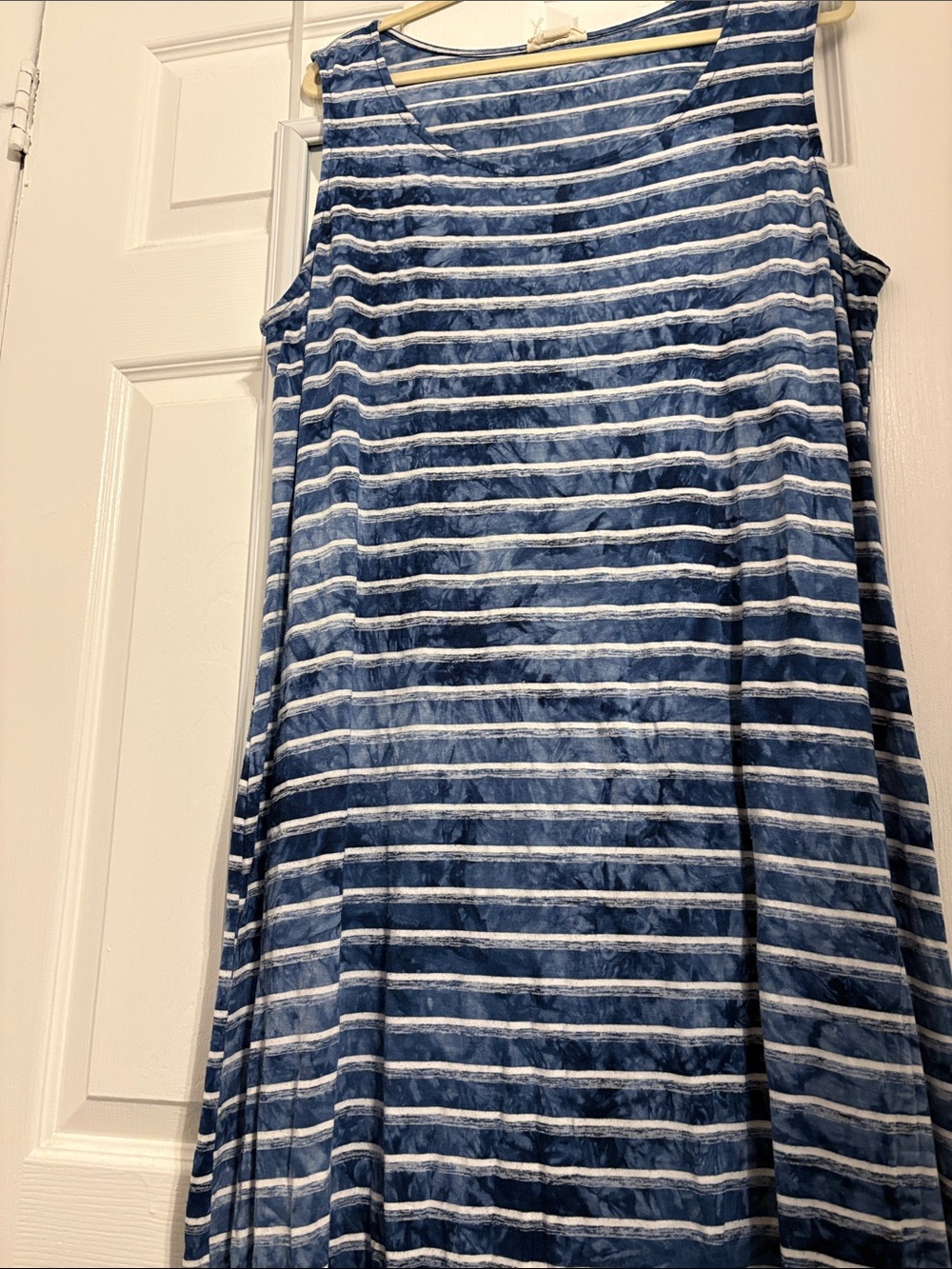 Style & Co. Navy & White Striped Sleeveless Maxi Dress XXL PtP 25 L 56 inches